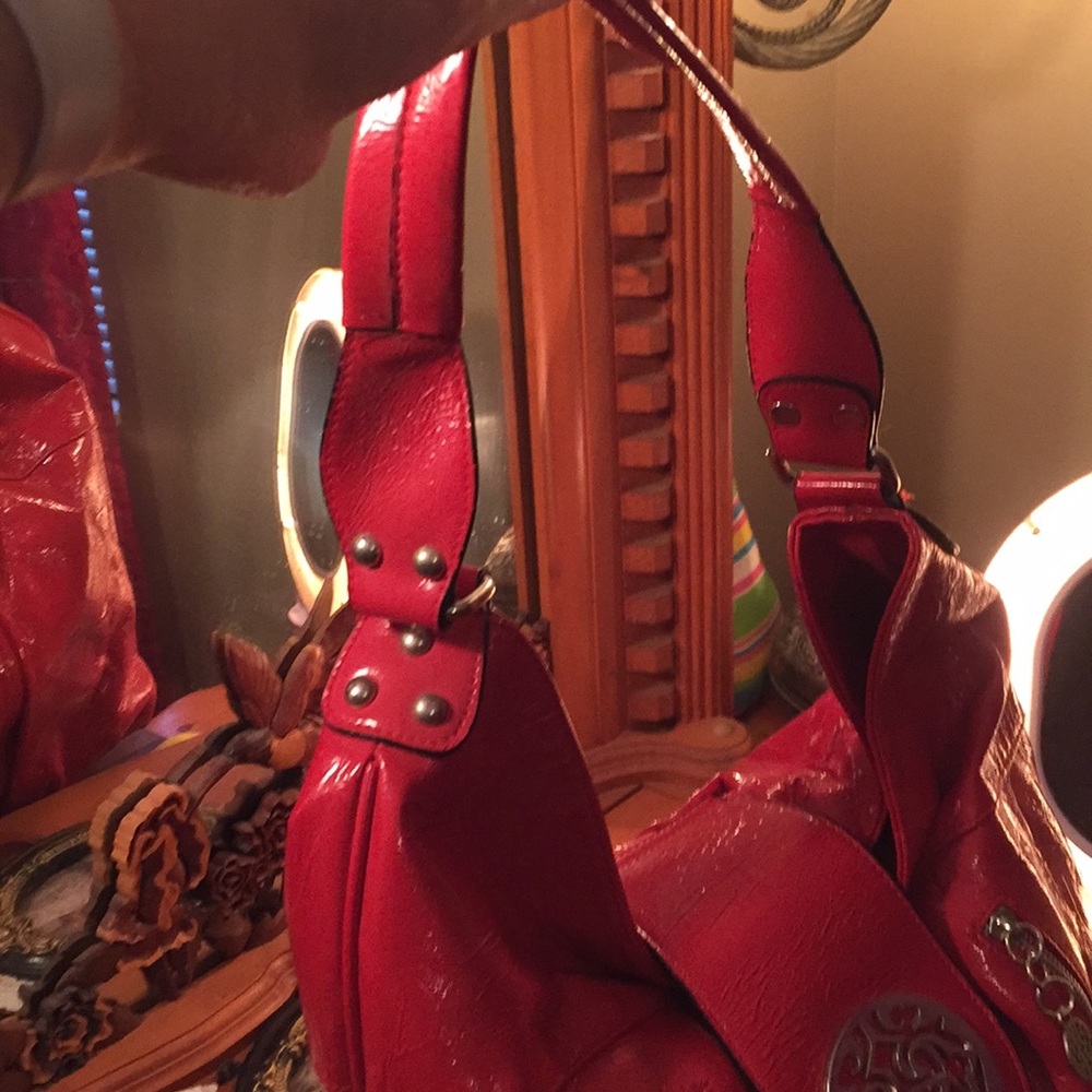 Steve Madden Red Faux Patent Leather Hobo Bag - Picture 4 of 5